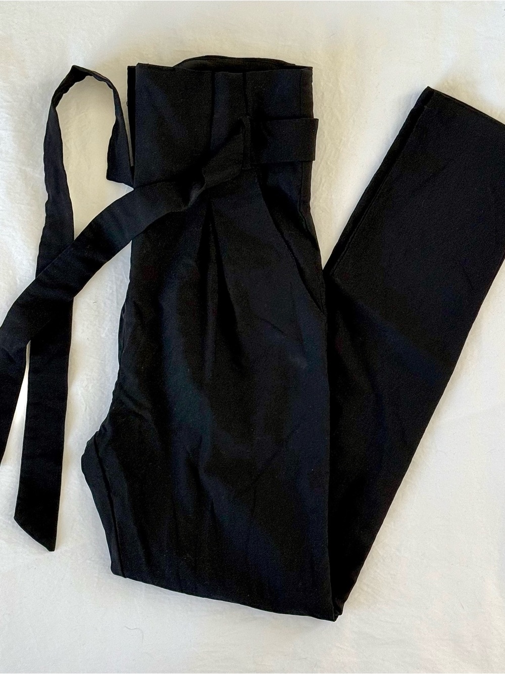 windsor black so poised paper bag wide leg pants